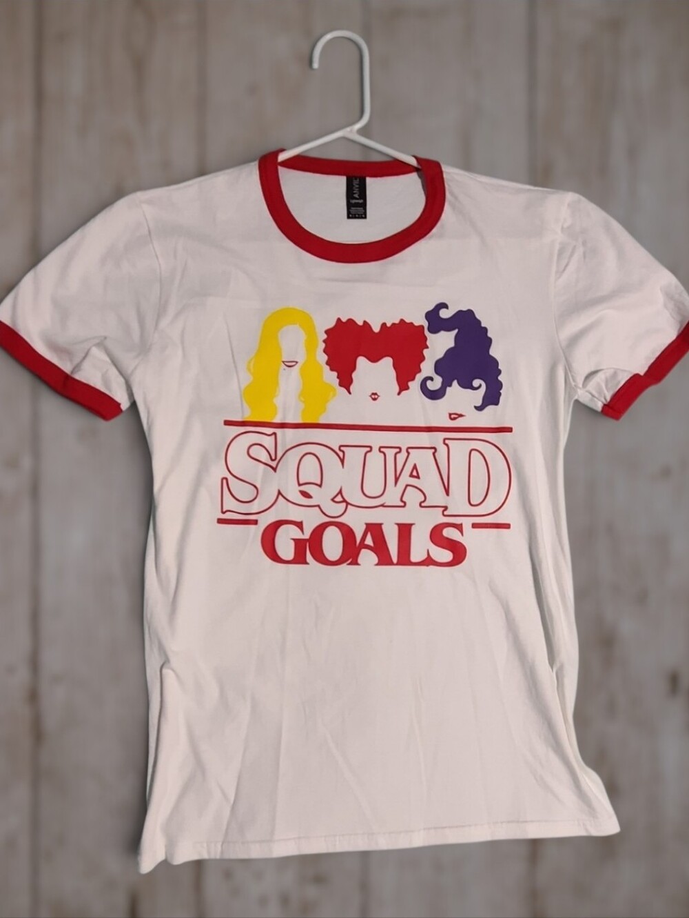Custom Hocus Pocus Squad Goals Stranger Things Retro Ringer T-Shirt Medium